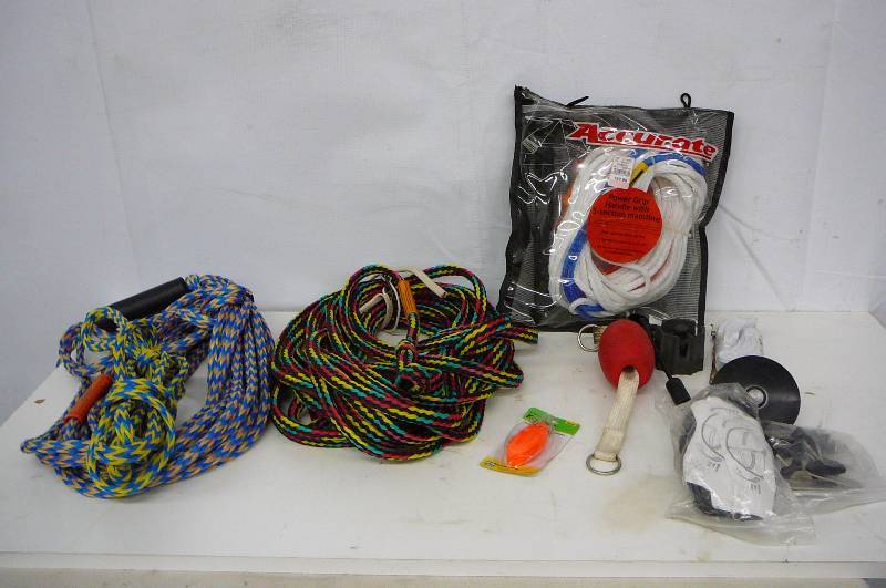 lot 47 image: Lot o marine Stuff, Tow Ropes 2, 1Ski Rope New, Key Ring