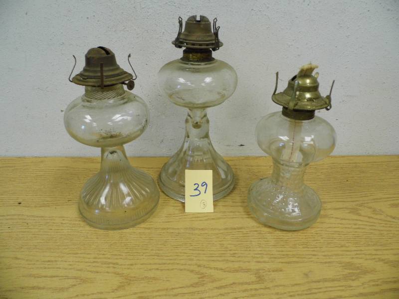 3 Vintage Oil Lamps
