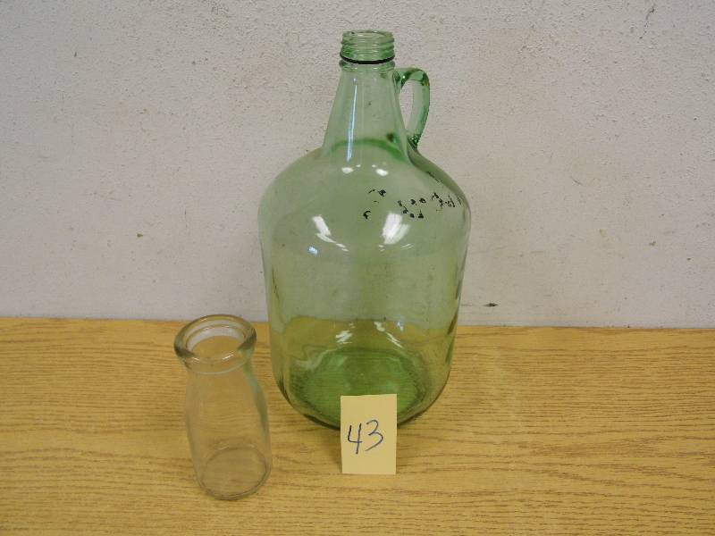 Green Jug & Milk Bottle