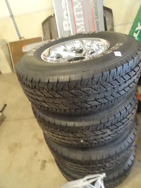 4 Rims and Tires off a 34  1 Ton Chevy